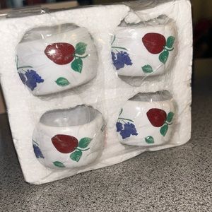 New Princess House Orchard Medley Fruit Napkin Rings Set
